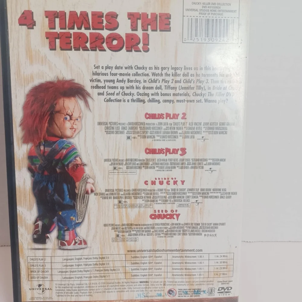 Chucky: The Killer DVD‎ Collection (DVD, 2006, 2-Disc Set)